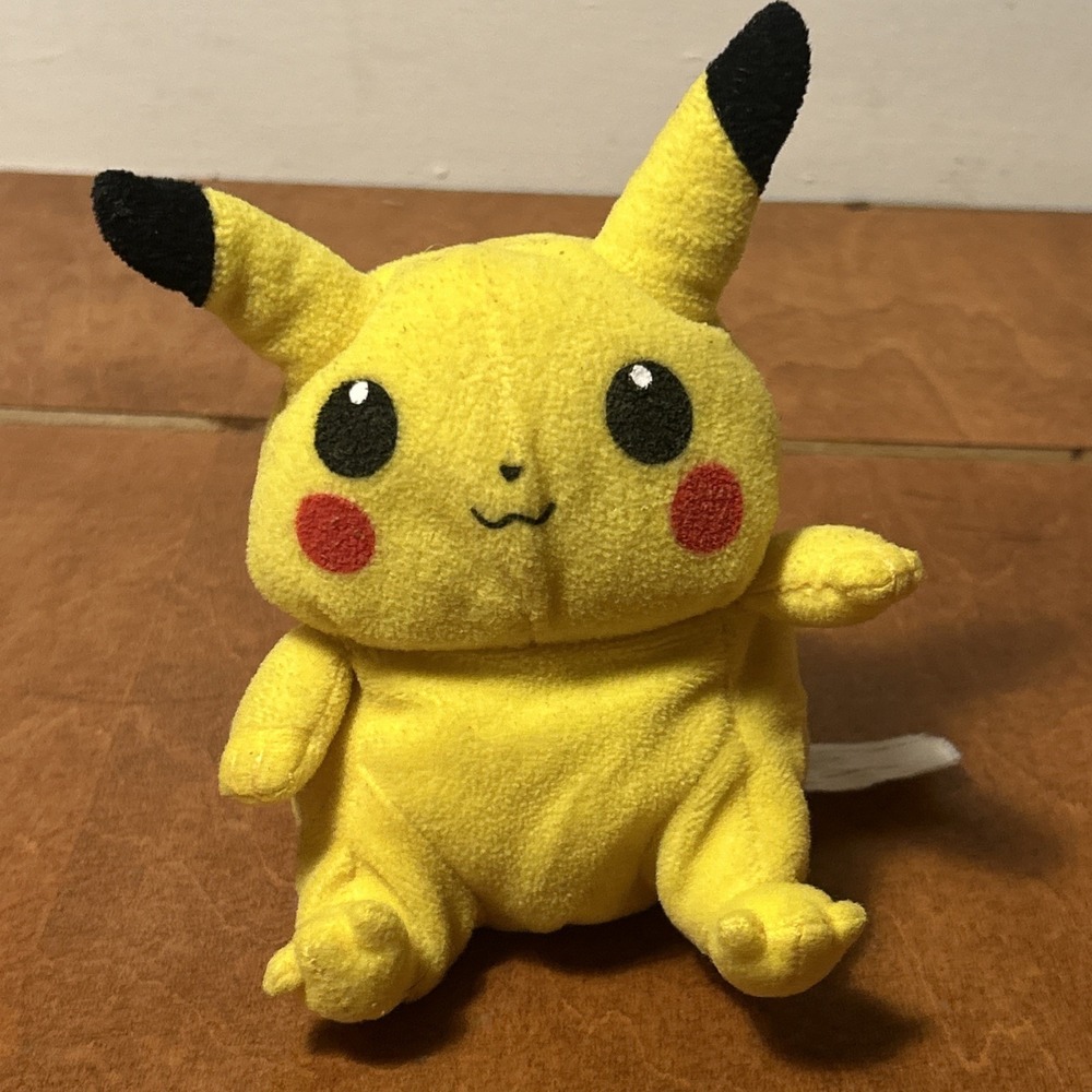 RARE VINTAGE 1999 POKEMON PIKACHU PLUSH BEAN TOY 11cm/4.5" NINTENDO